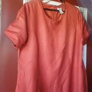 Jessica London Rustic Orange Linen Dress